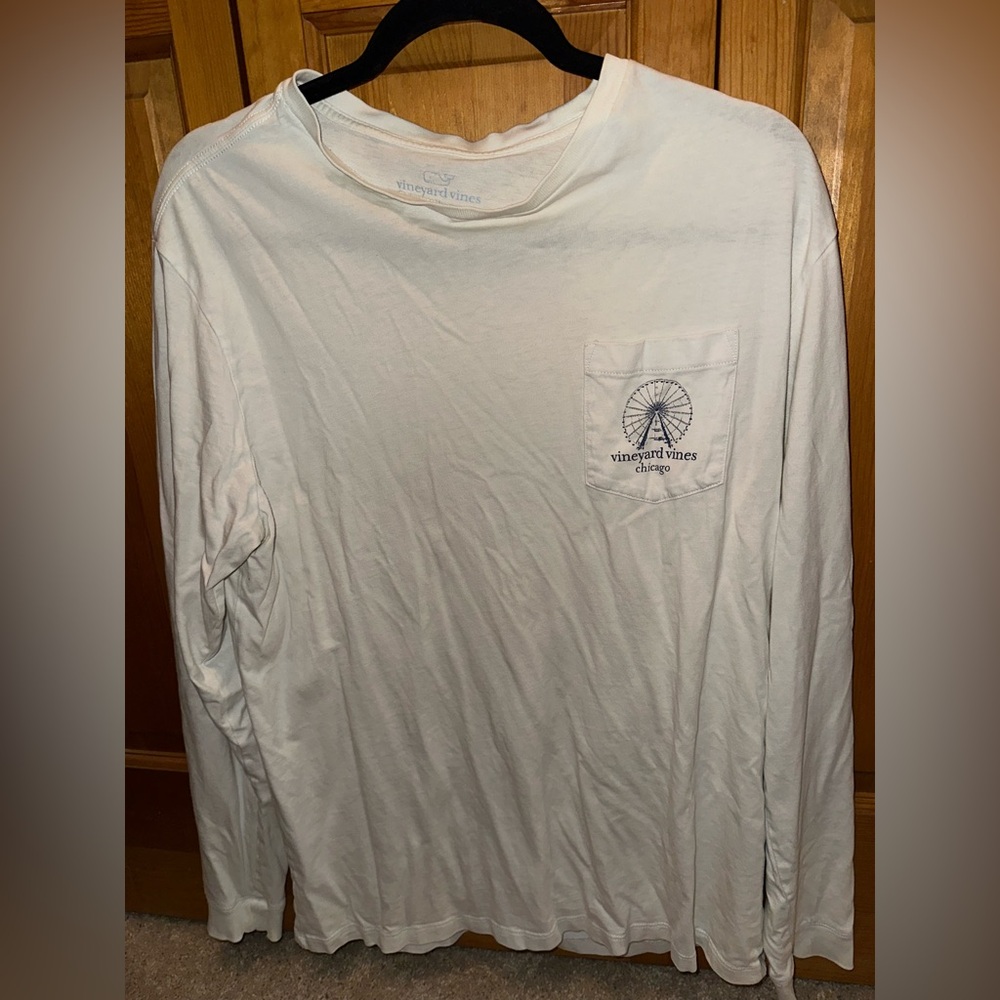 Vineyard Vines White Long Sleeve Tee Classic Comfort